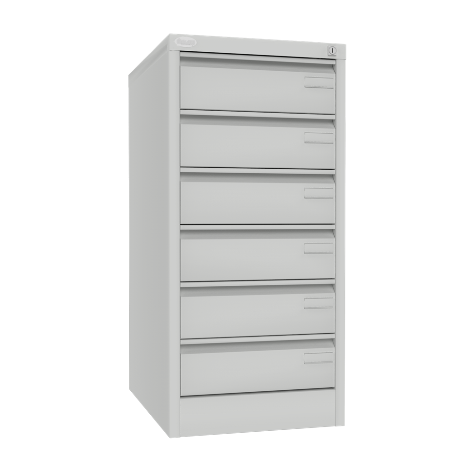 Kartotéka Szk 215 je uzamykateľná kovová skriňa na ukladanie kartoték formátu 103 x 72 mm. Zásuvky sa vysúvajú na guličkových výsuvoch.