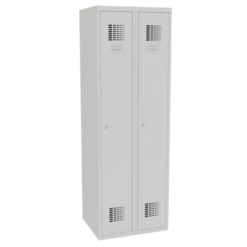 Šatňová skriňa 2-dverová Sum 320 W lx je prémiový kovový šatník šírky 600 mm. Skriňa je uzamykateľná a dodáva sa s 2 kľúčmi pre každé dvere.