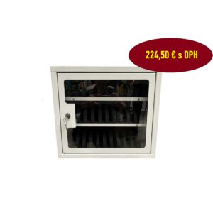 Skrinka na uloženie mobilov svetlošedá je uzamykateľný nástenný box s plexi dverami, ktorý má kapacitu 30 mobilných telefónov. Vhodný pre školské zariadenia a iné organizácie.